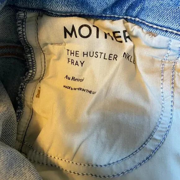 Mother The Hustler Ankle Fray Au Revoir Jeans Size 24 - Picture 7 of 7